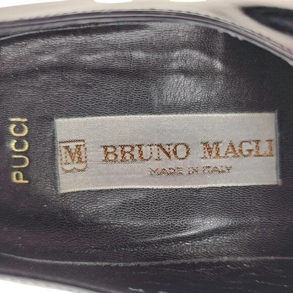 Bruno Magli Formal Opera Dress Shoes Men 7 Black Leather Tuxedo Bow Loafer Italy - Picture 8 of 12